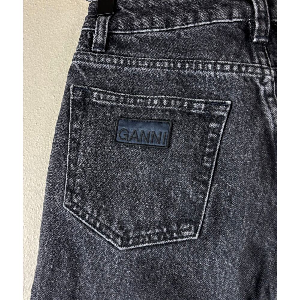 GANNI Black Stone Rigid Denim Swigy Jeans 25 With Patches - Picture 14 of 15